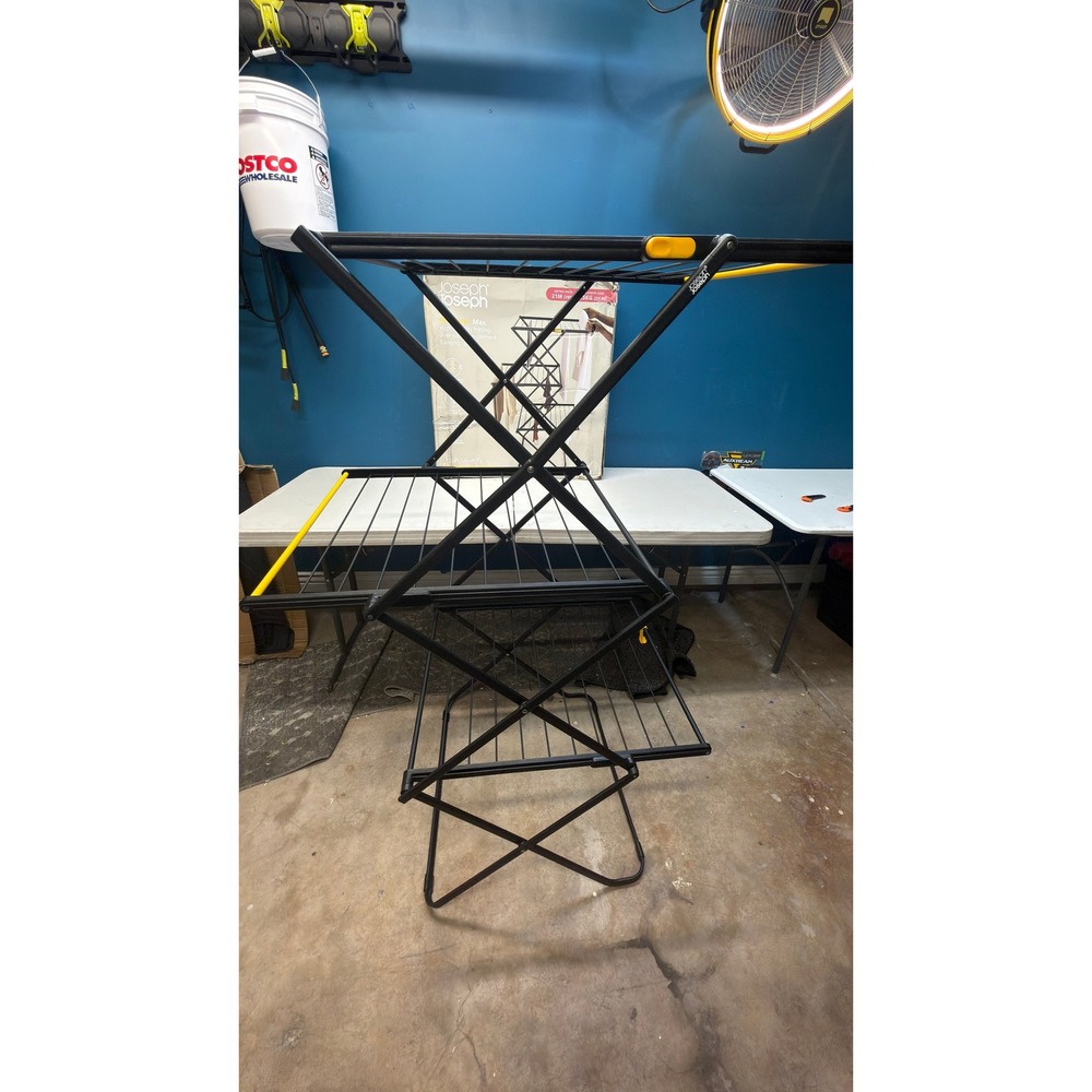 Joseph Joseph AirFrame Max High-Capacity Folding Airer Black Yellow 80407